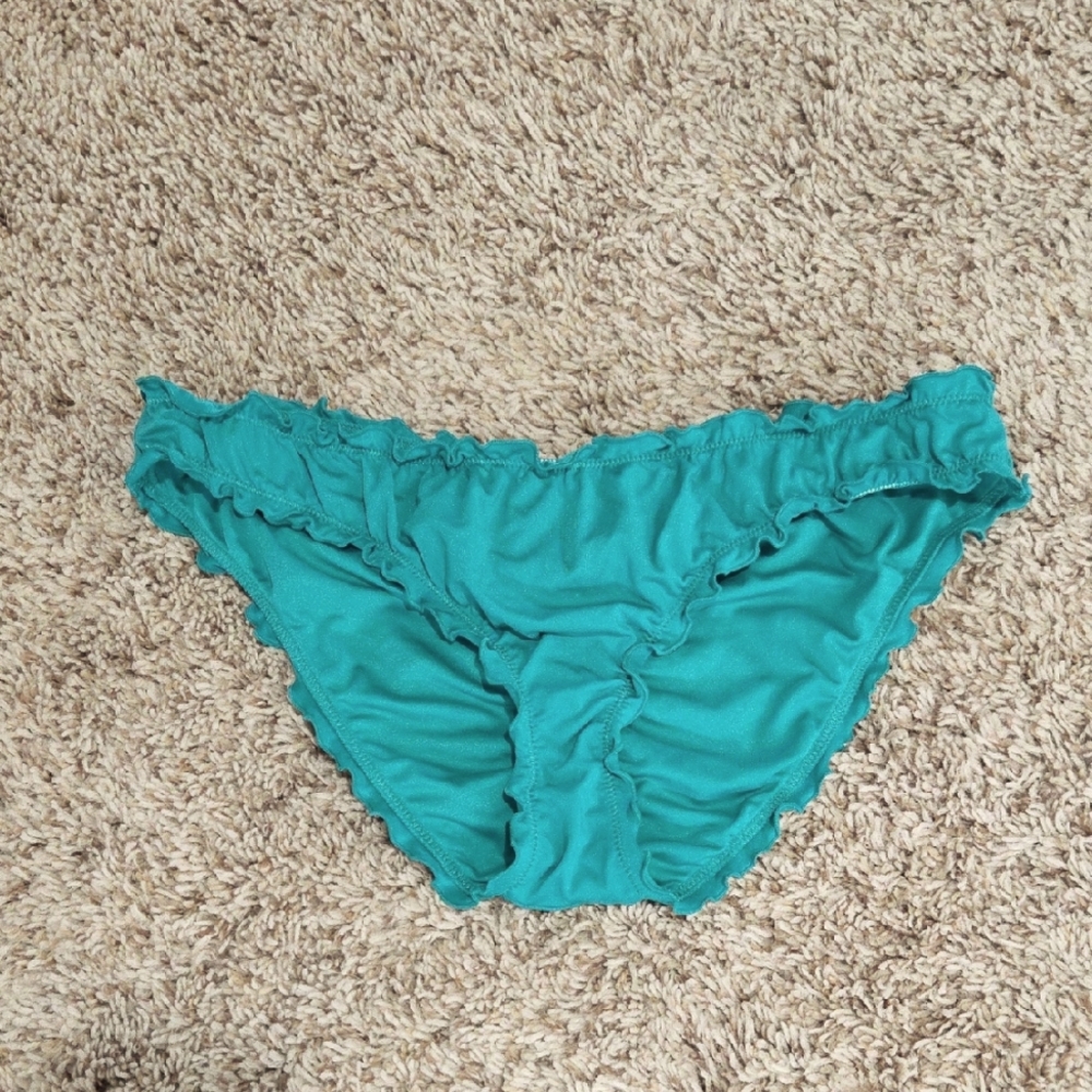 Teal Ruffled Bikini Bottoms